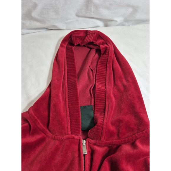 Lauren Ralph Lauren Women's Hoodie Size 2X Velour Full Zip Red (28) - Picture 9 of 9